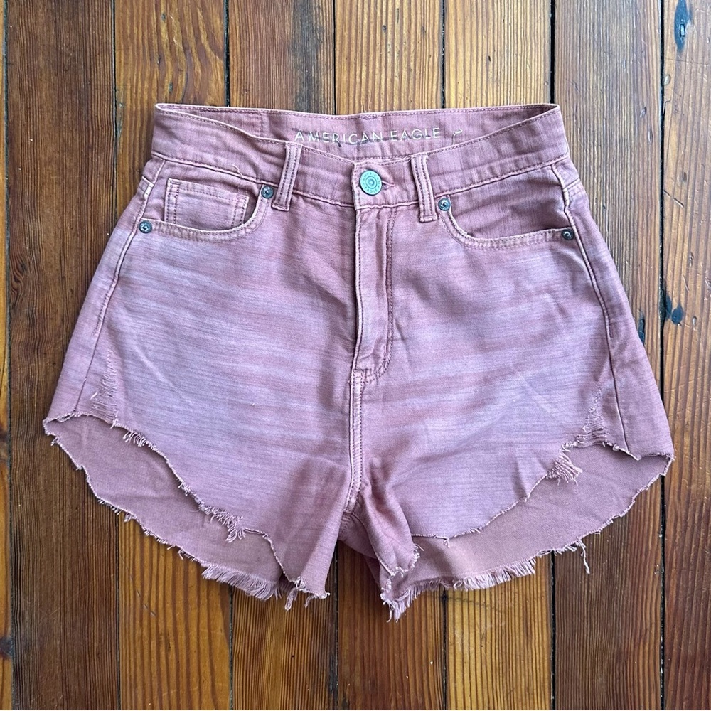 American Eagle cutoff clay colored shorts 0